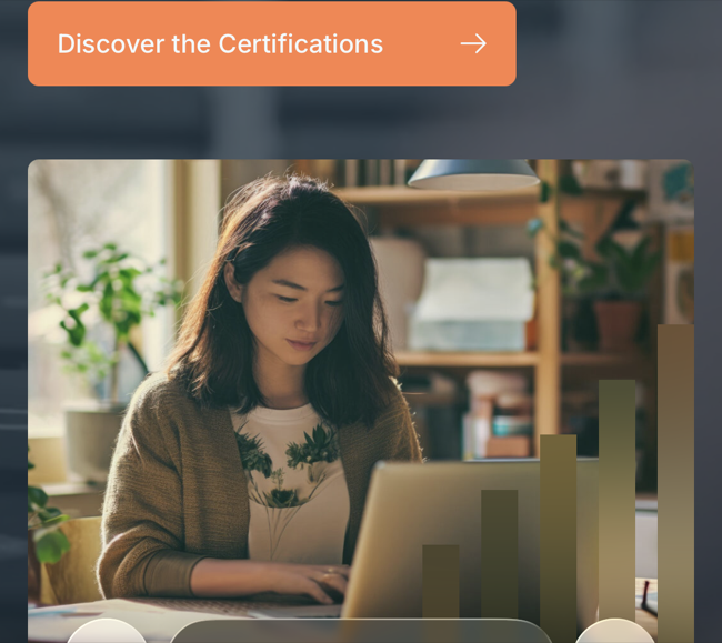 Exam Center site, certification landing hero